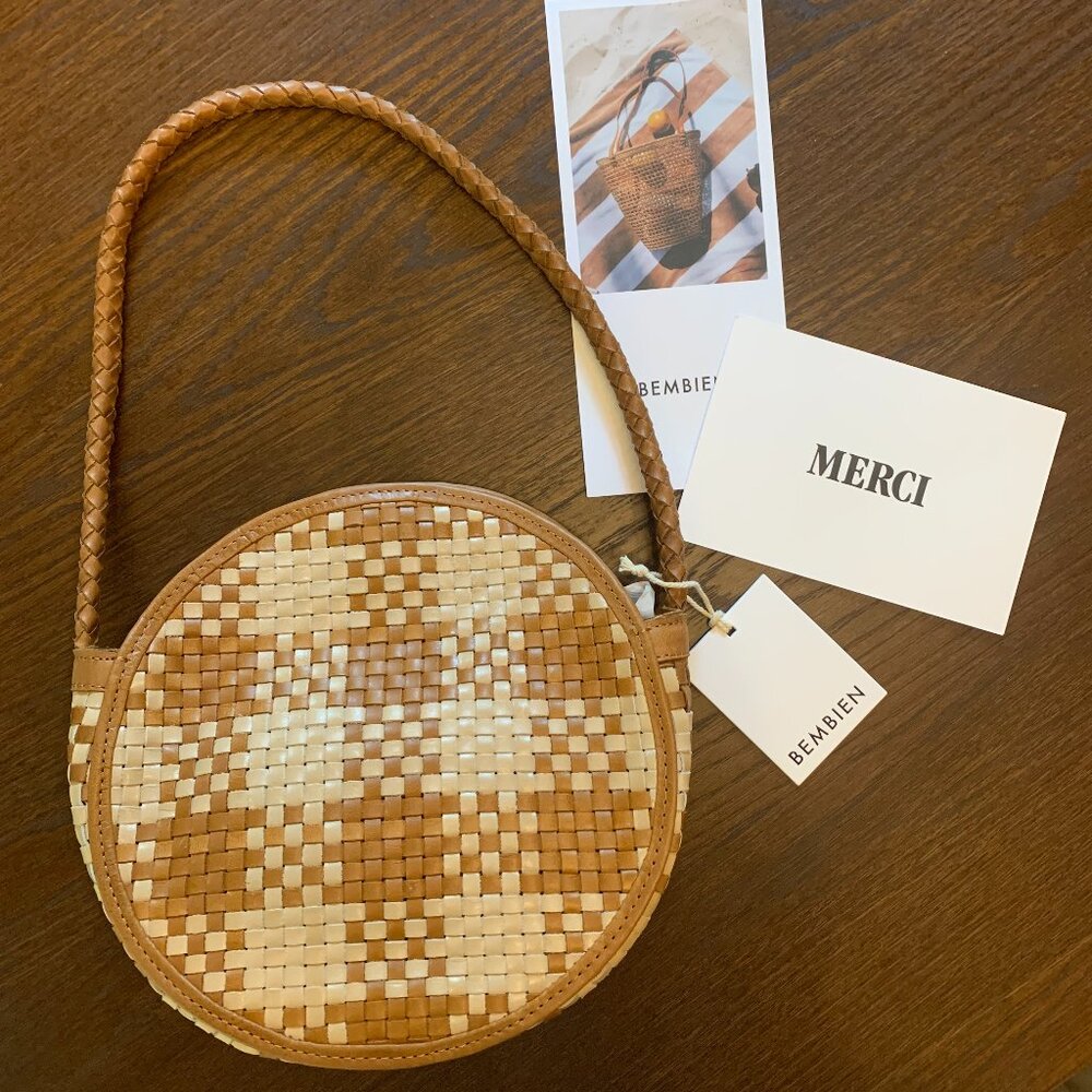 Bembien Audrey Vintage Check - Woven Leather Summer Handbag Purse - BRAND NEW